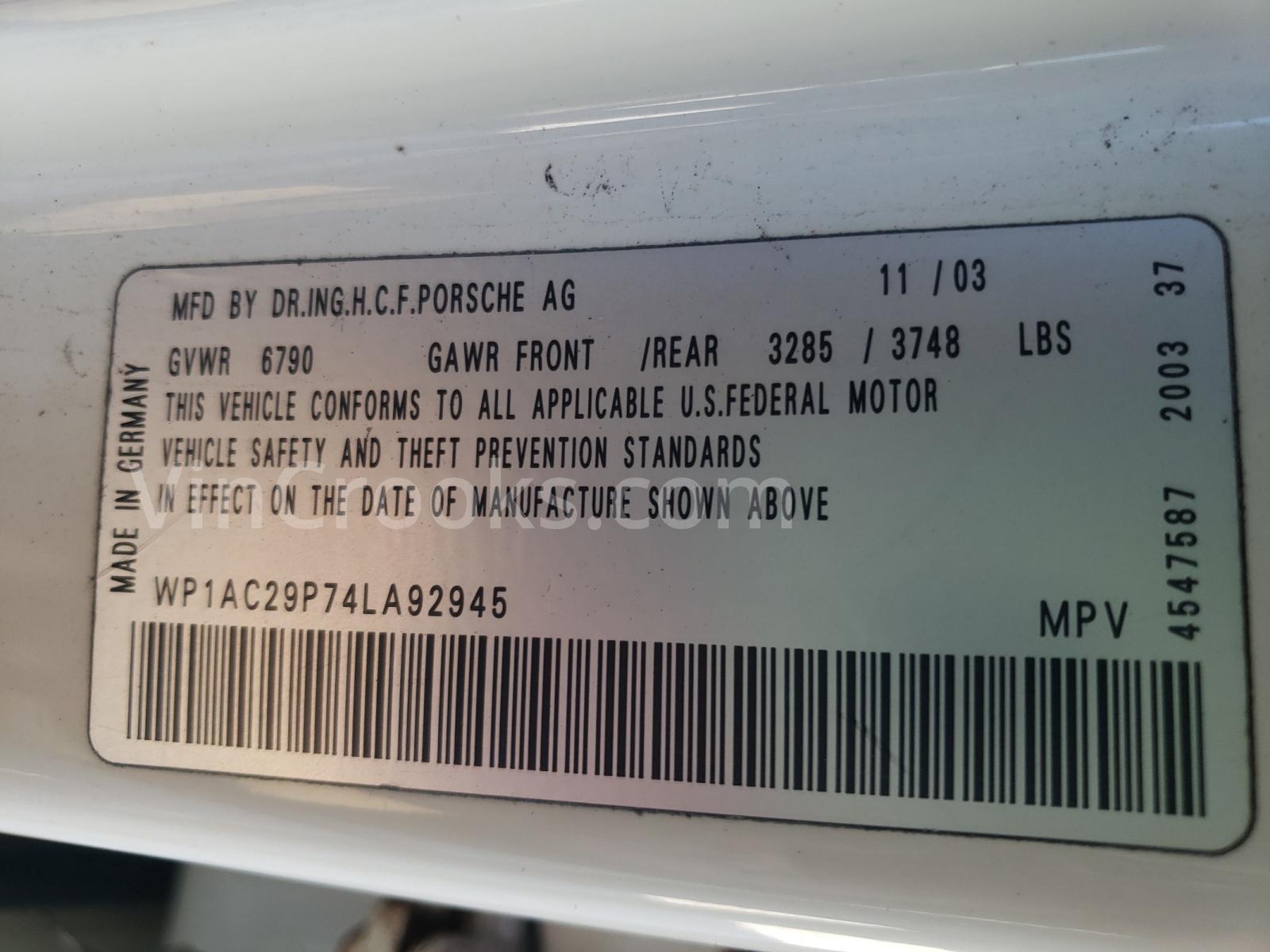 WP1AC29P74LA92945