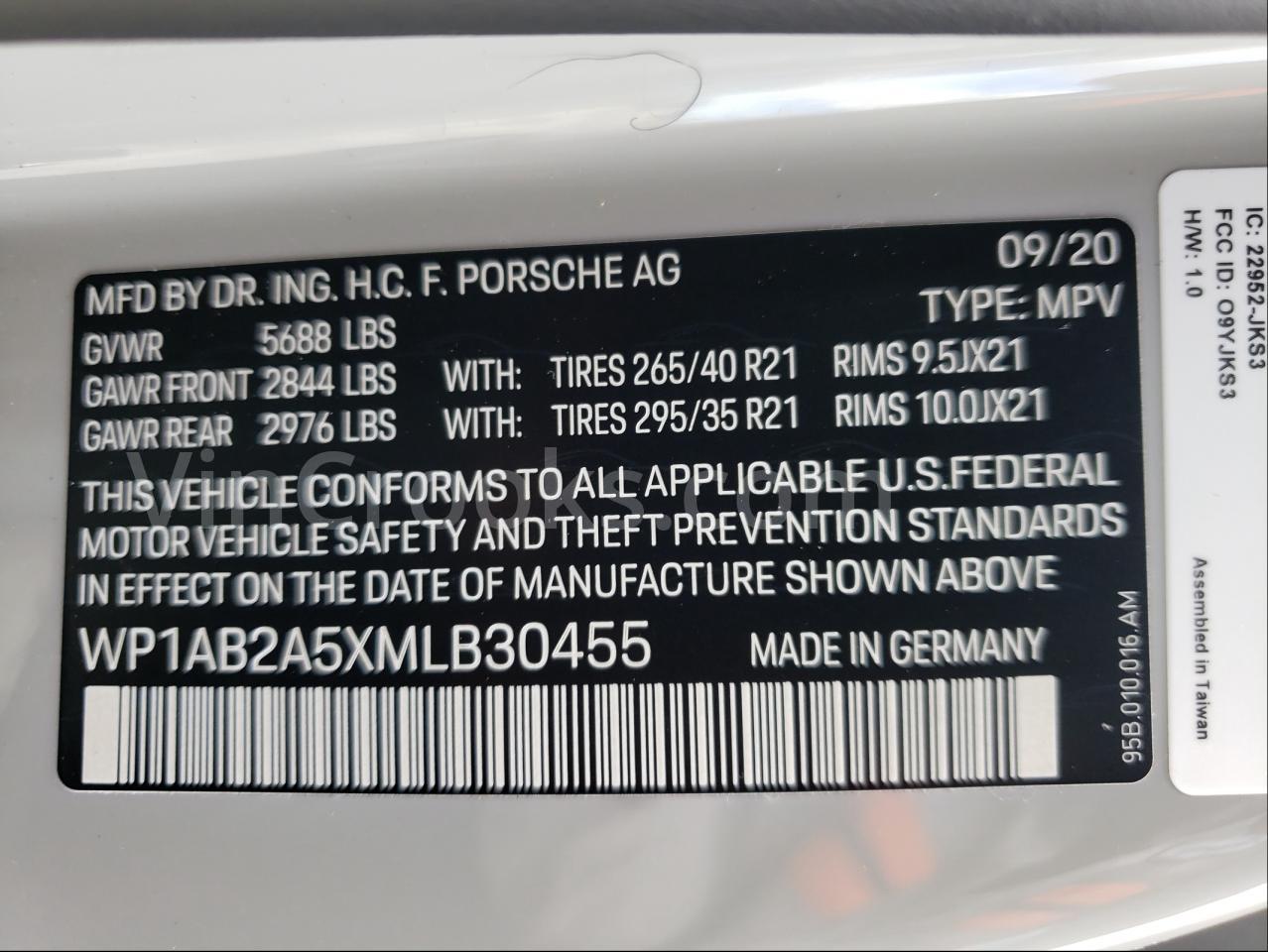 WP1AB2A5XMLB30455