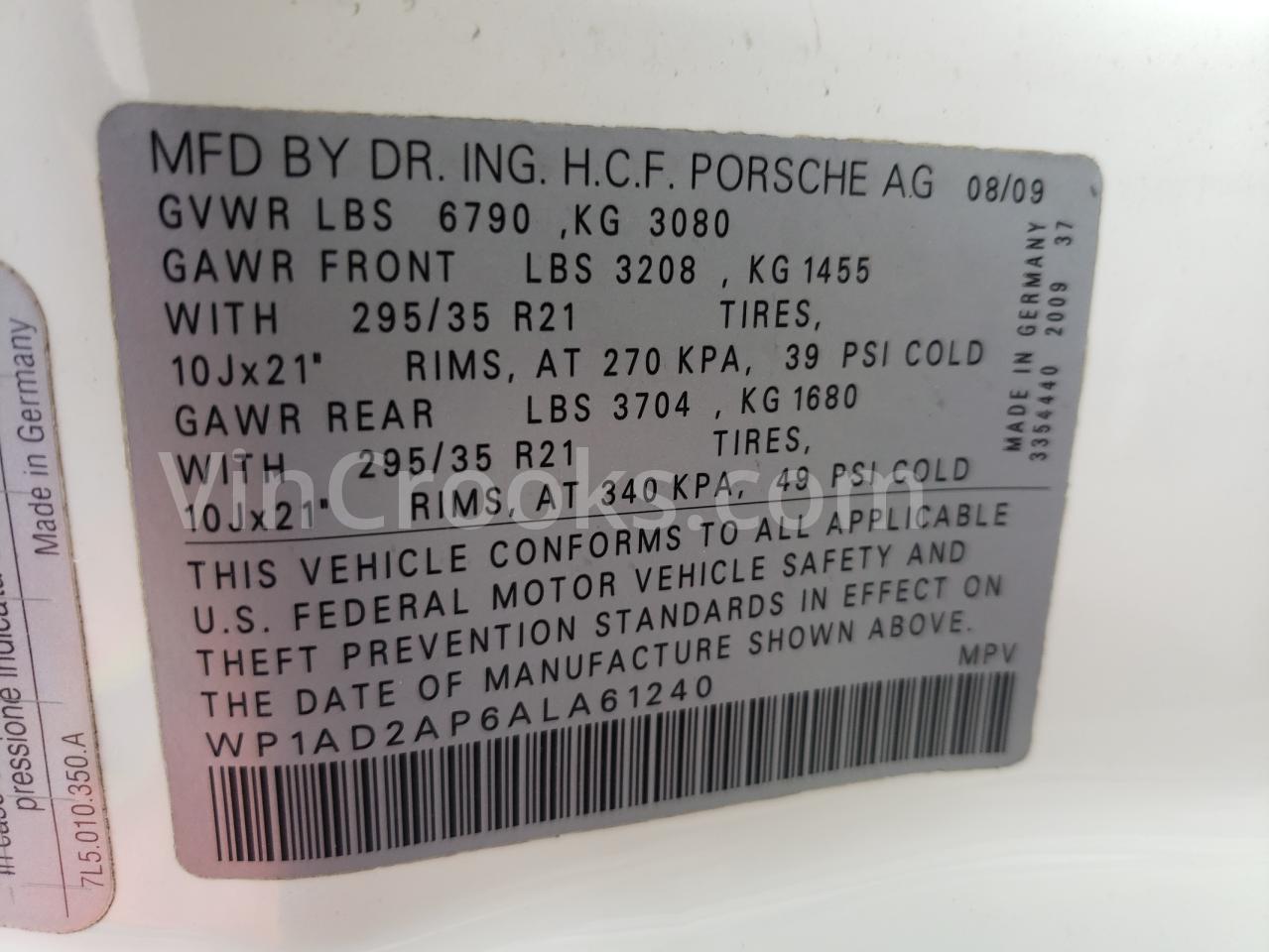WP1AD2AP6ALA61240
