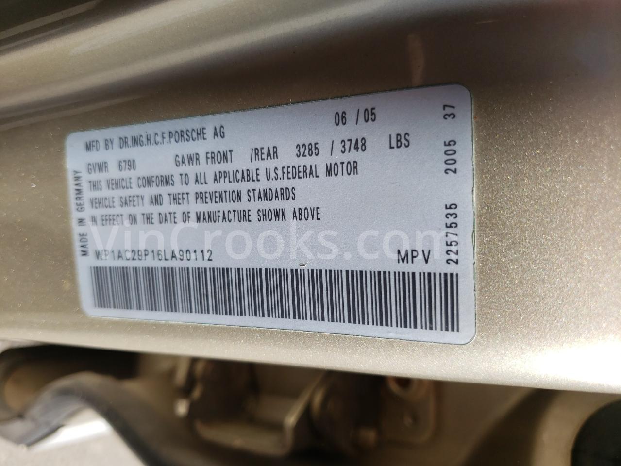 WP1AC29P16LA90112