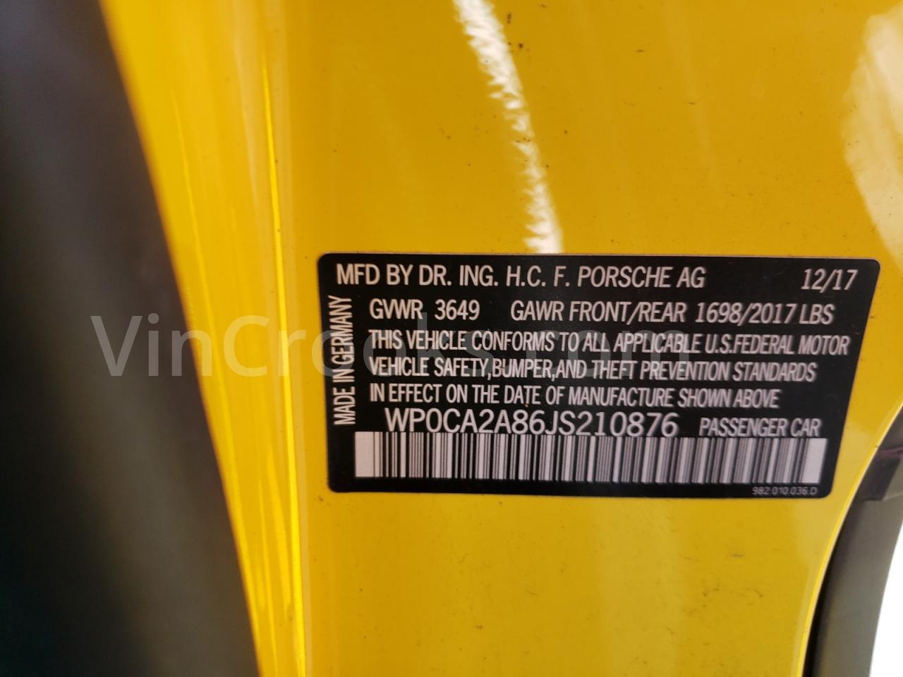 WP0CA2A86JS210876