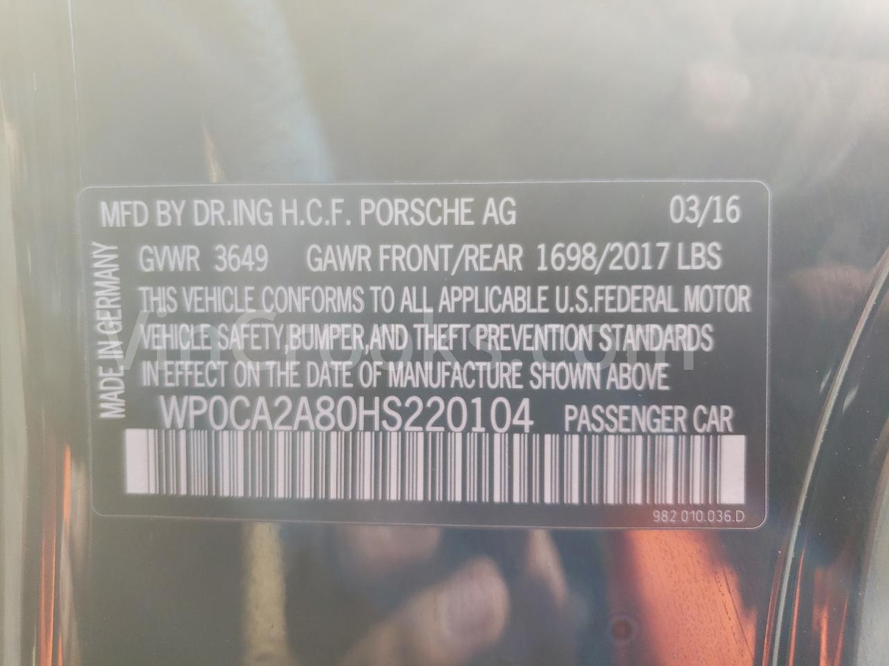 WP0CA2A80HS220104