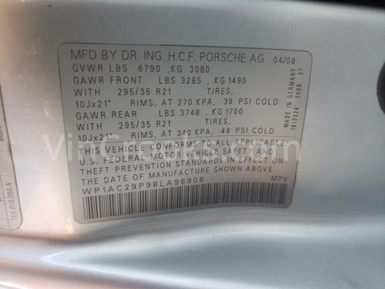 WP1AC29P98LA96906