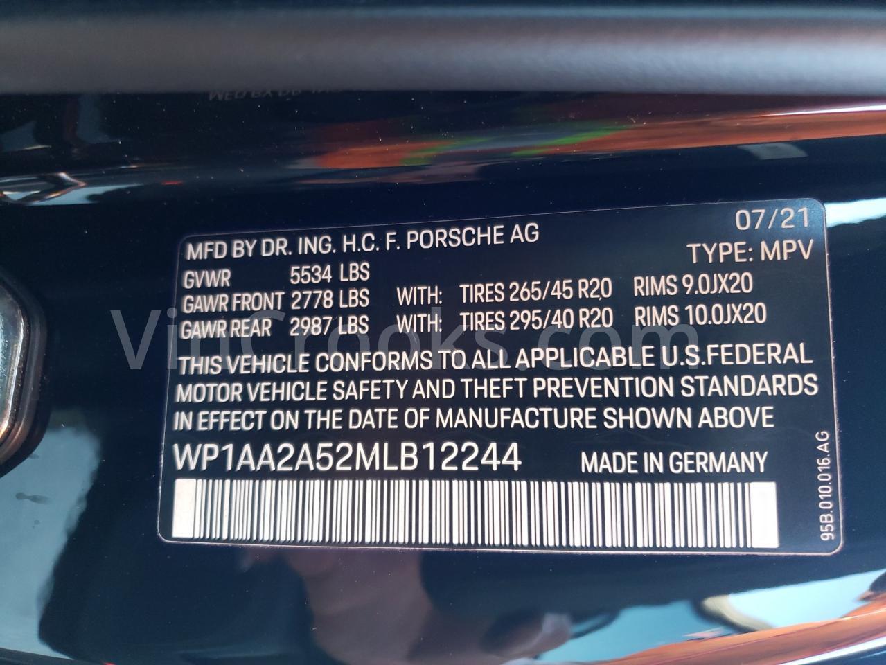 WP1AA2A52MLB12244