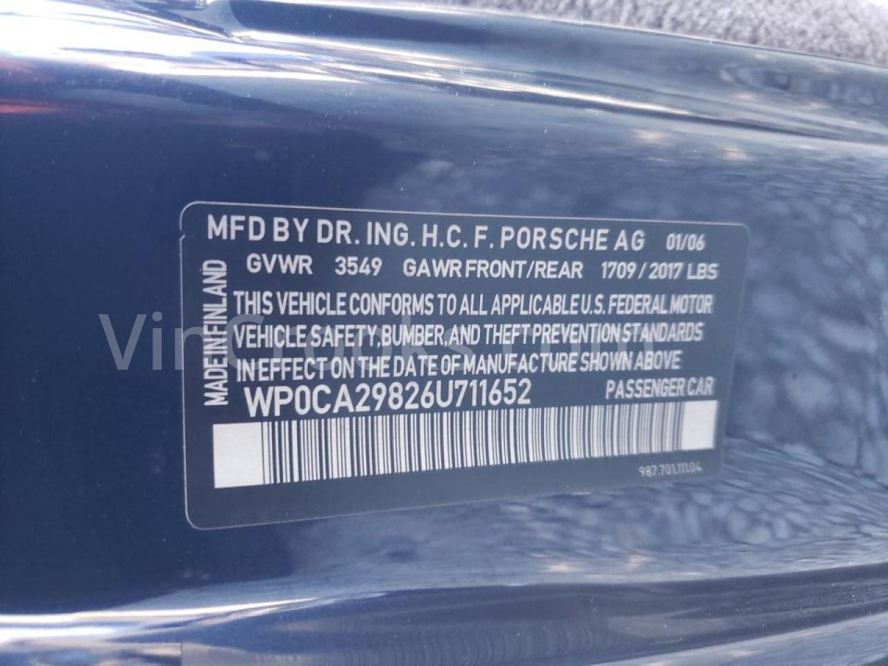 WP0CA29826U711652