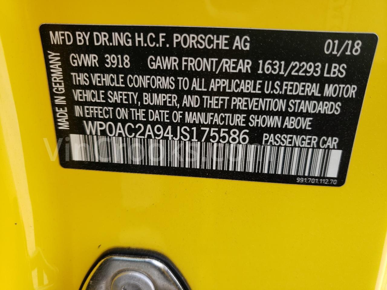 WP0AC2A94JS175586