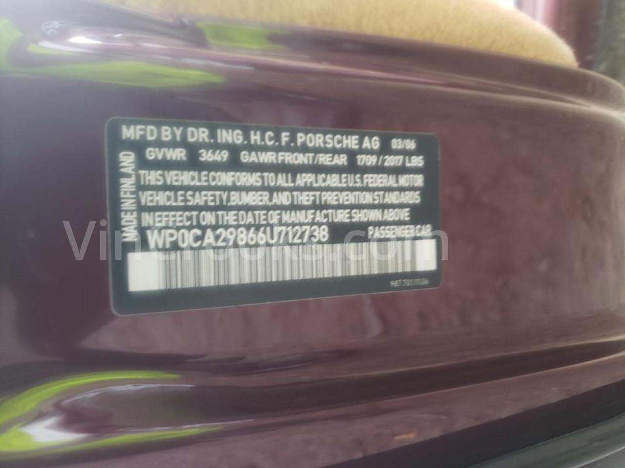 WP0CA29866U712738