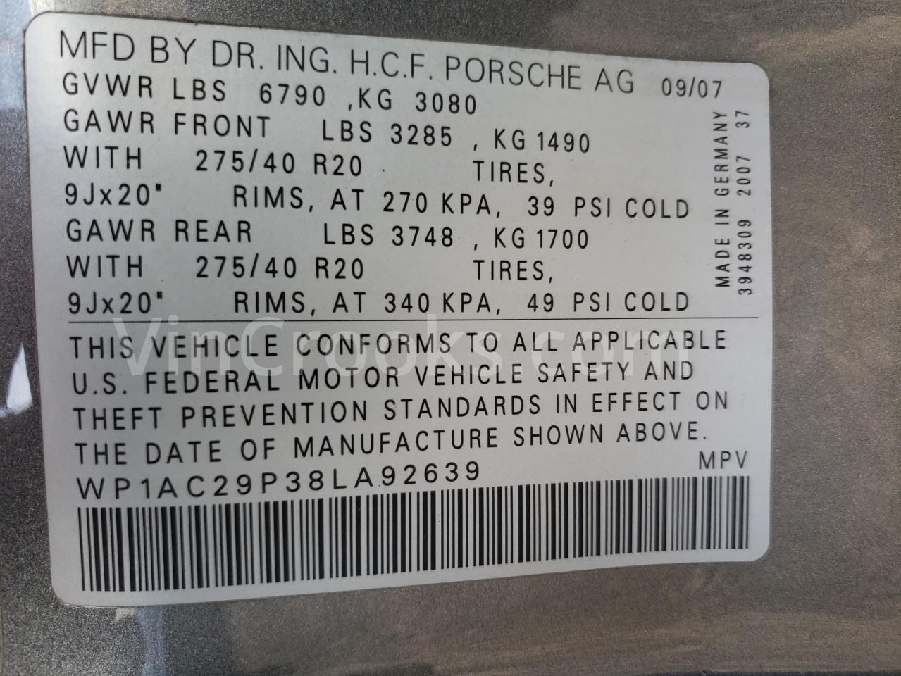 WP1AC29P38LA92639