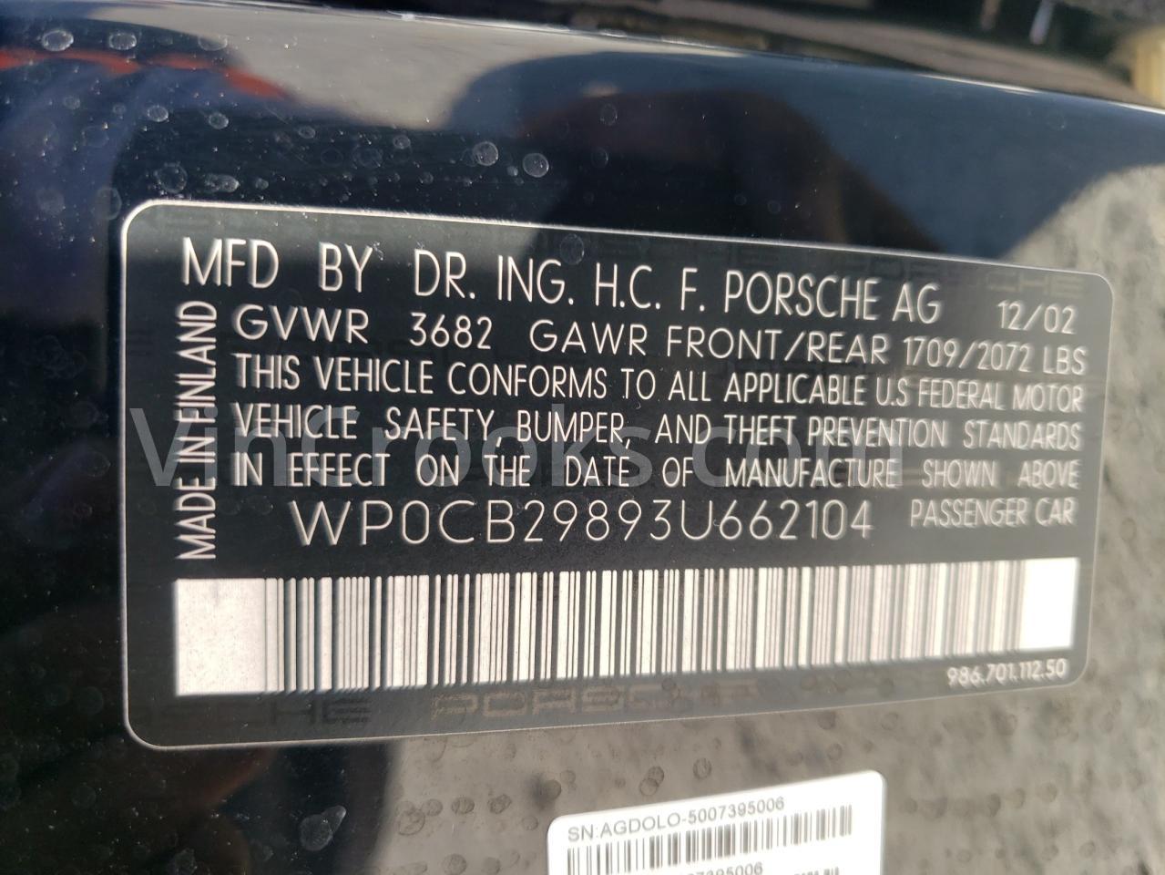 WP0CB29893U662104