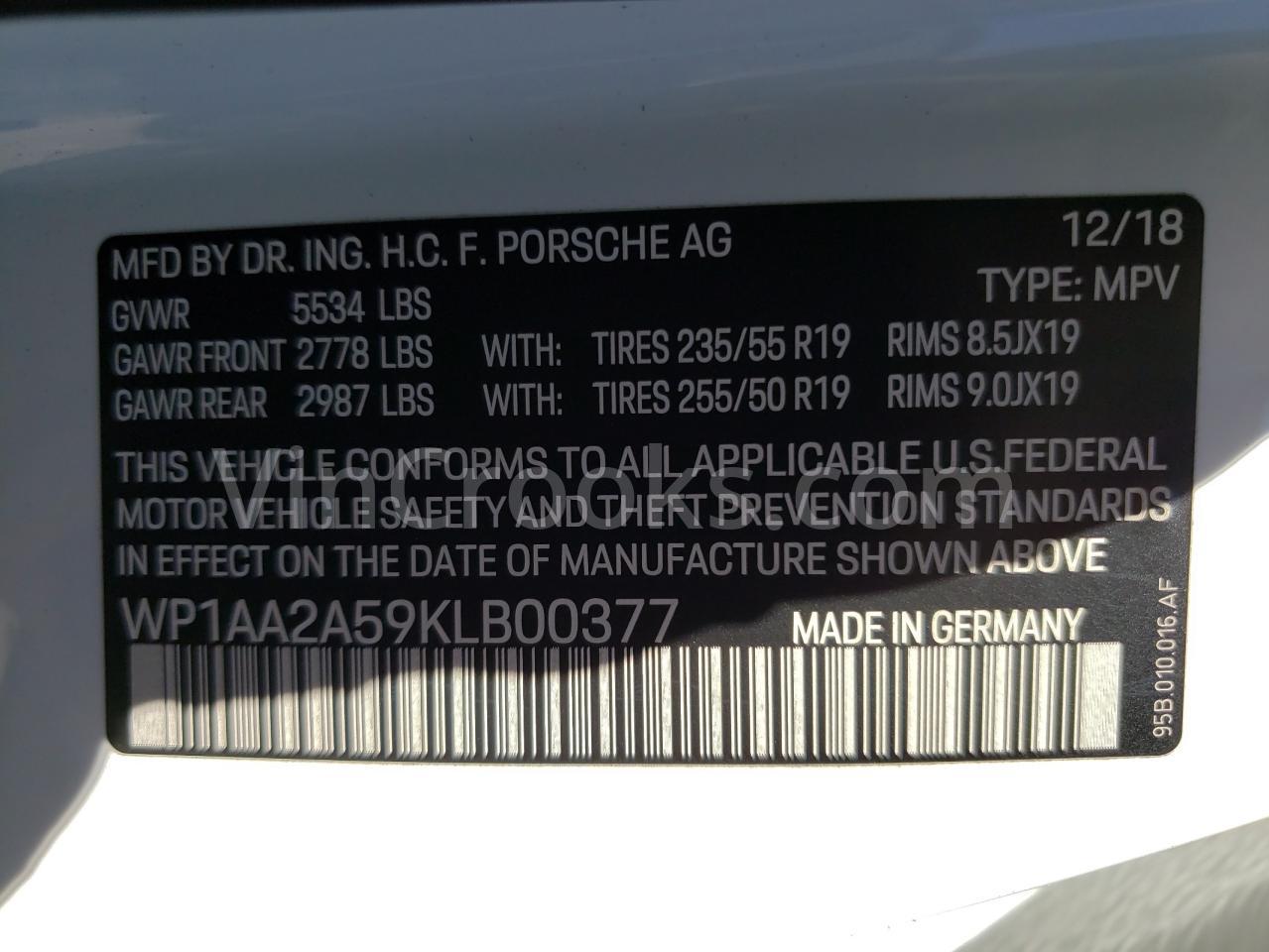 WP1AA2A59KLB00377
