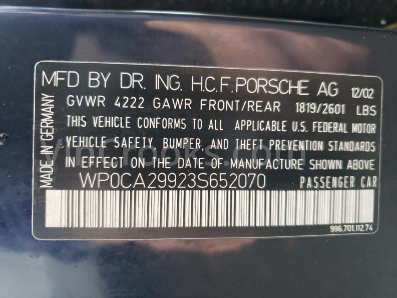 WP0CA29923S652070