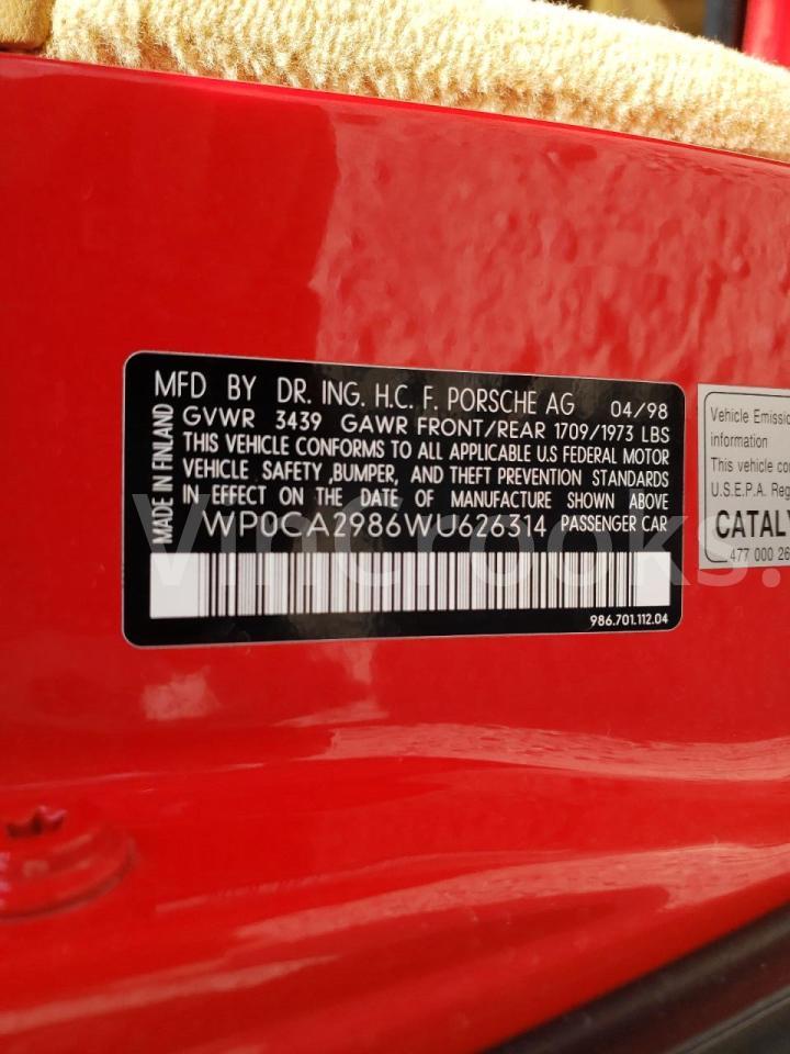 WP0CA2986WU626314
