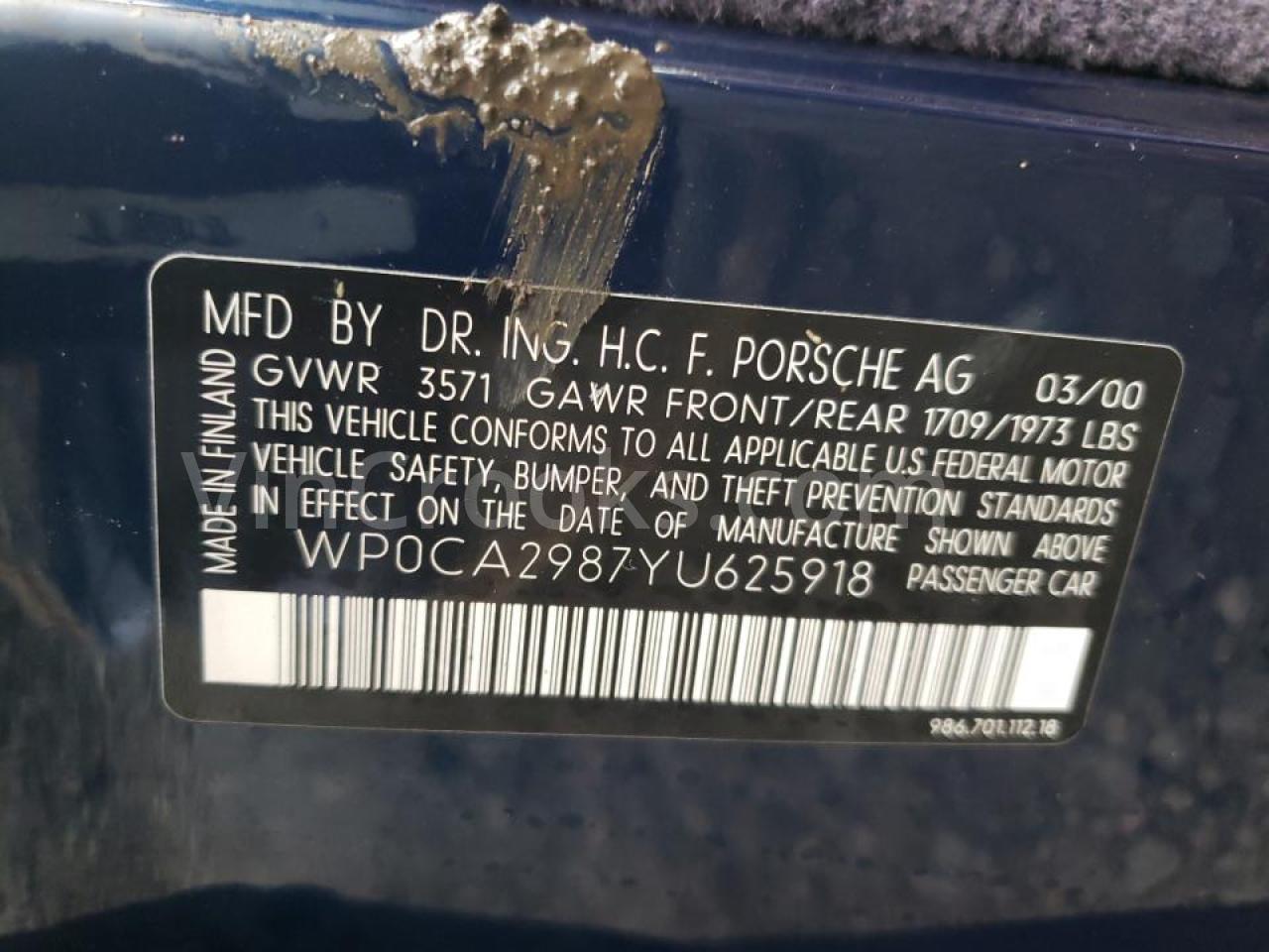 WP0CA2987YU625918