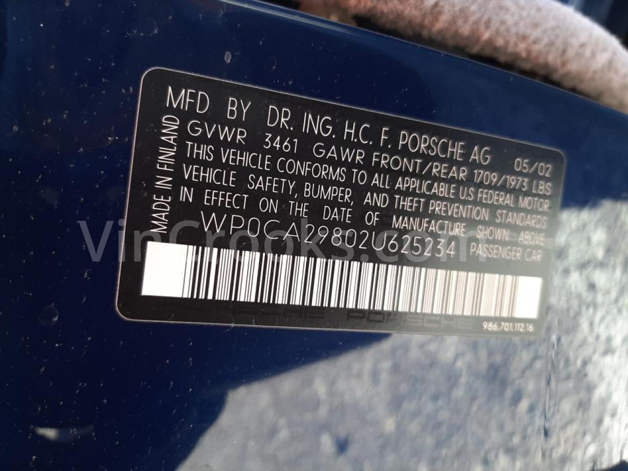 WP0CA29802U625234
