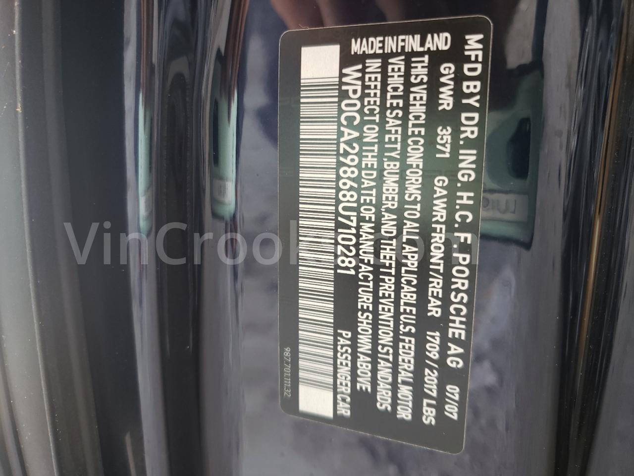 WP0CA29868U710281