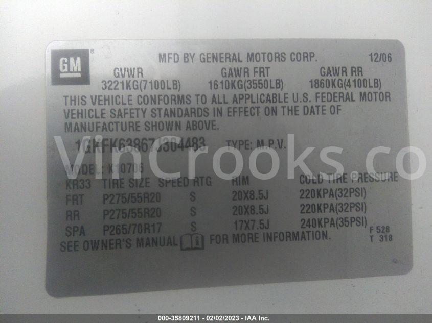 1GKFK63867J304483
