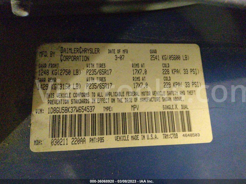 1D8GU58K37W654537