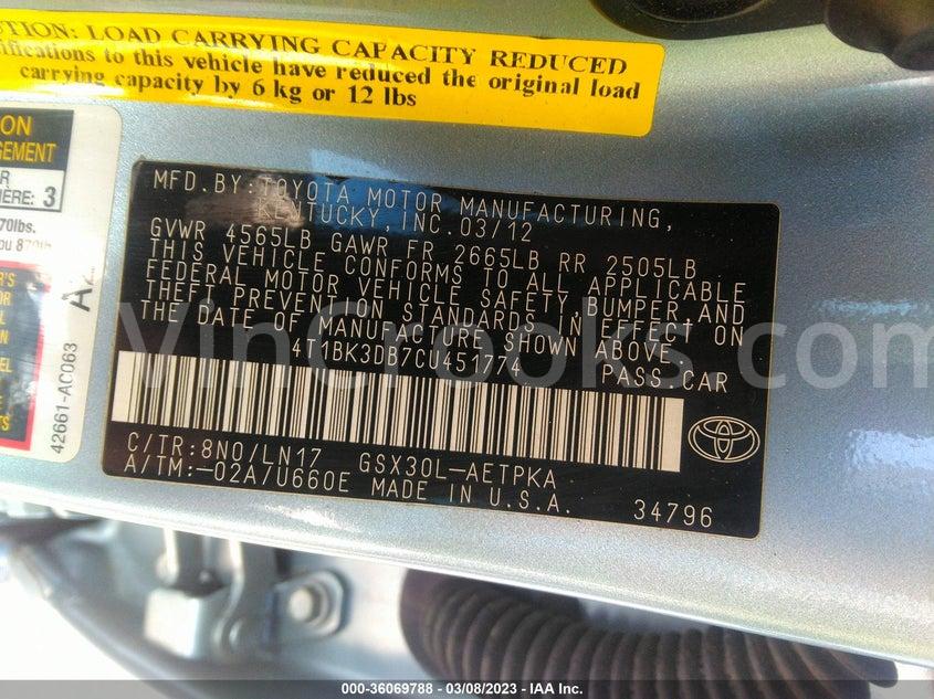 4T1BK3DB7CU451774