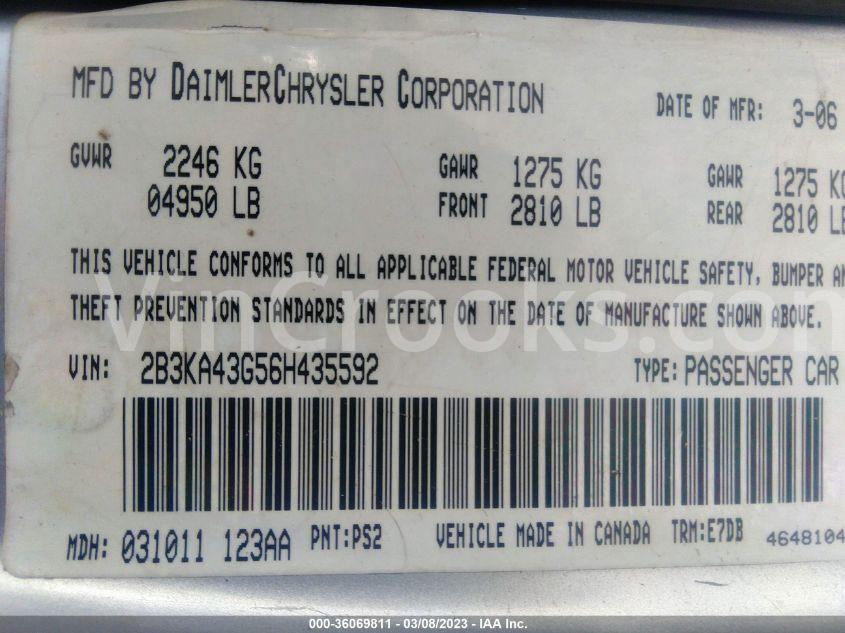 2B3KA43G56H435592