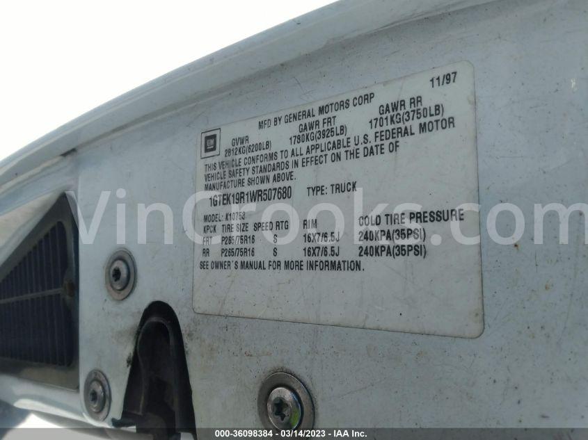 1GTEK19R1WR507680