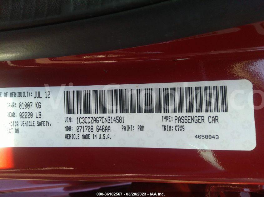 1C3CDZAG7CN314581