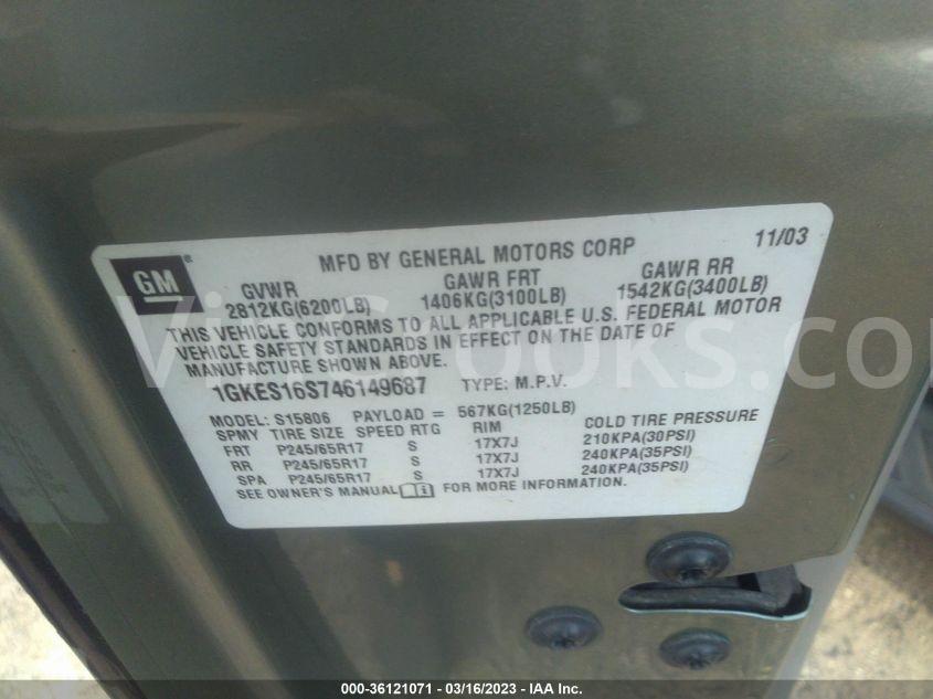 1GKES16S746149687