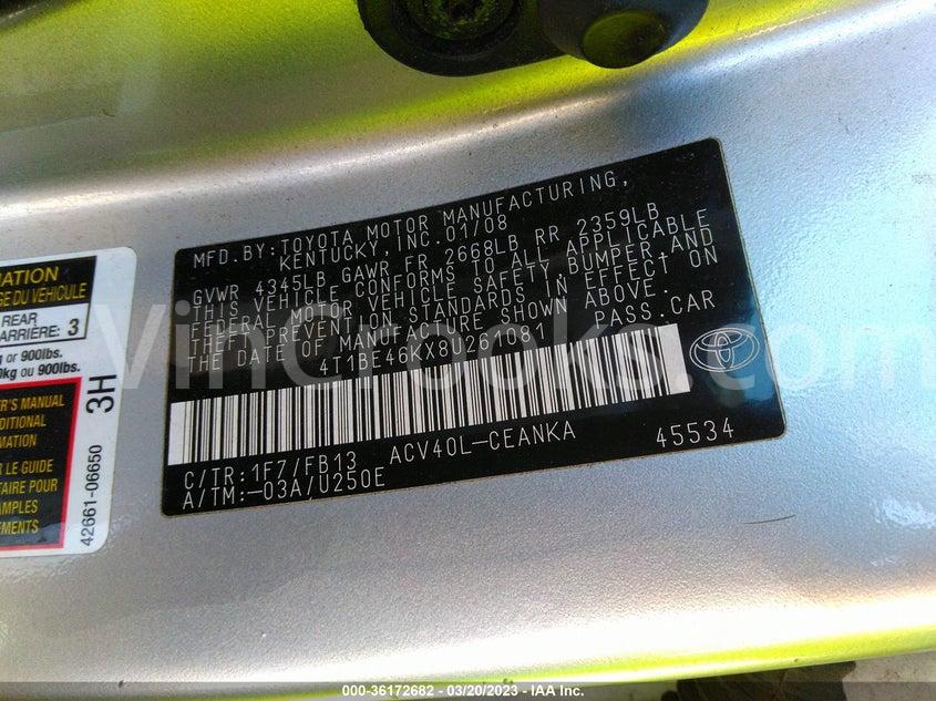 4T1BE46KX8U261081