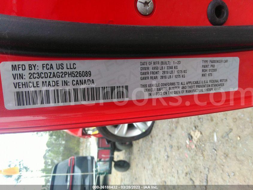 2C3CDZAG2PH526089