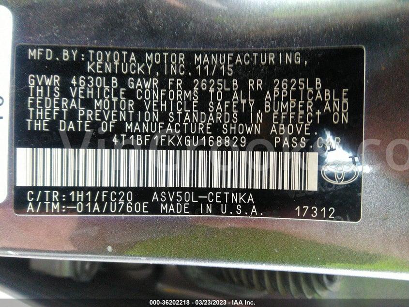 4T1BF1FKXGU168829
