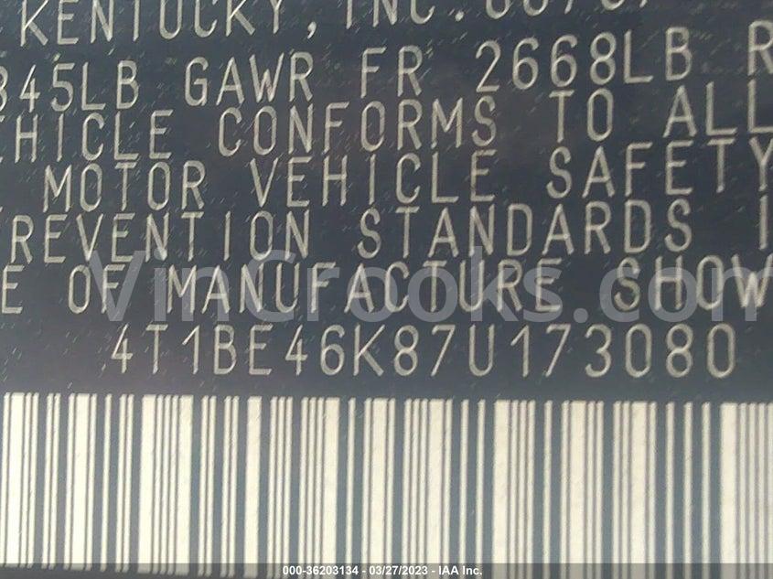 4T1BE46K87U173080