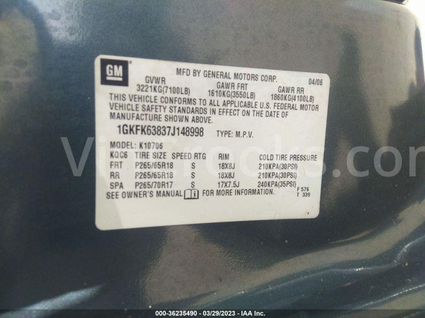 1GKFK63837J148998