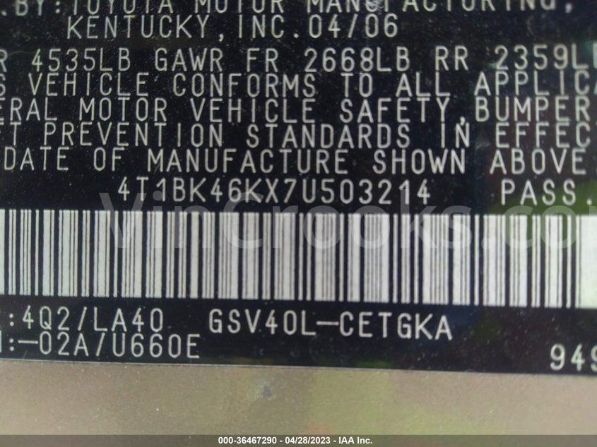 4T1BK46KX7U503214