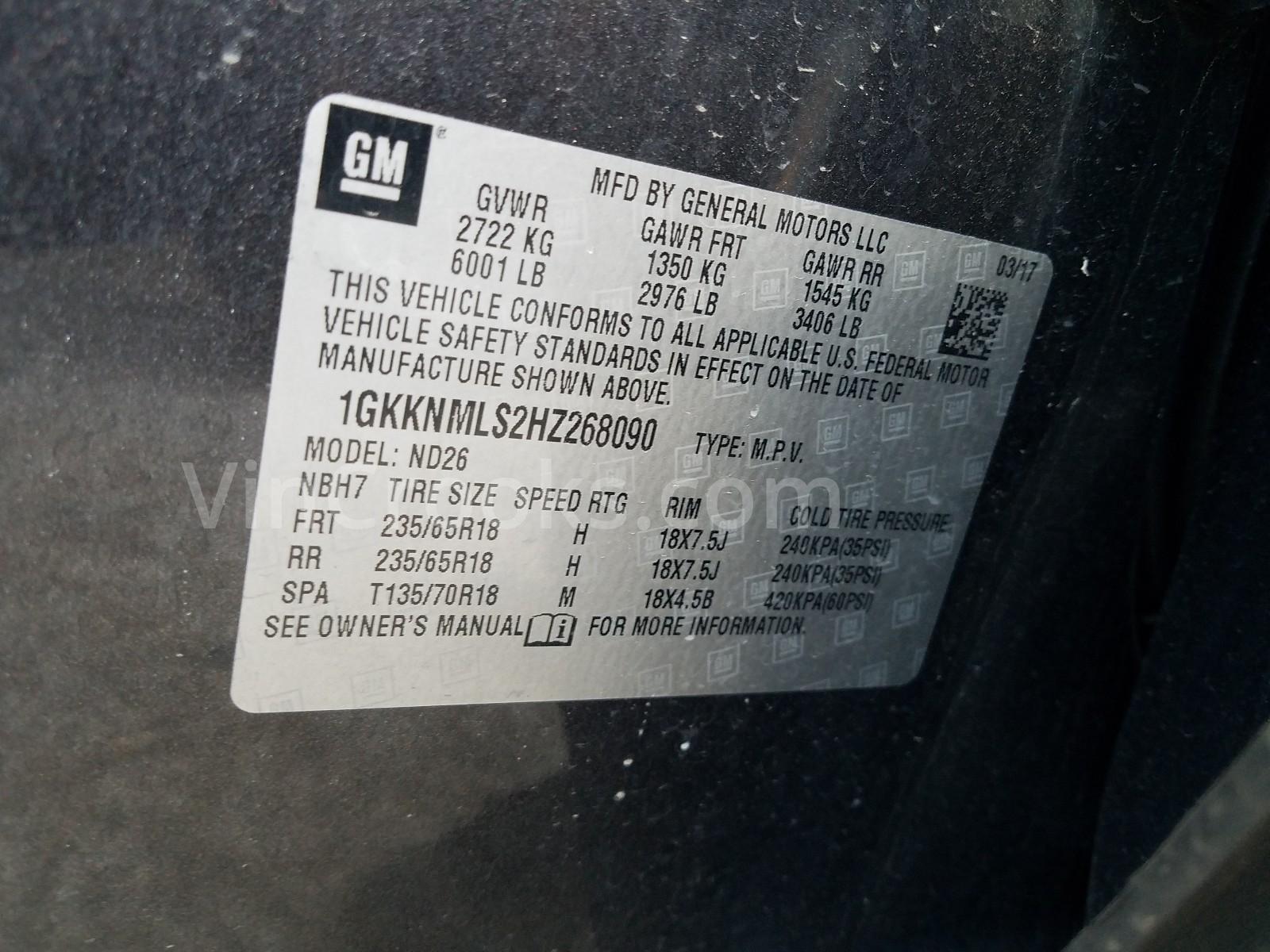 1GKKNMLS2HZ268090