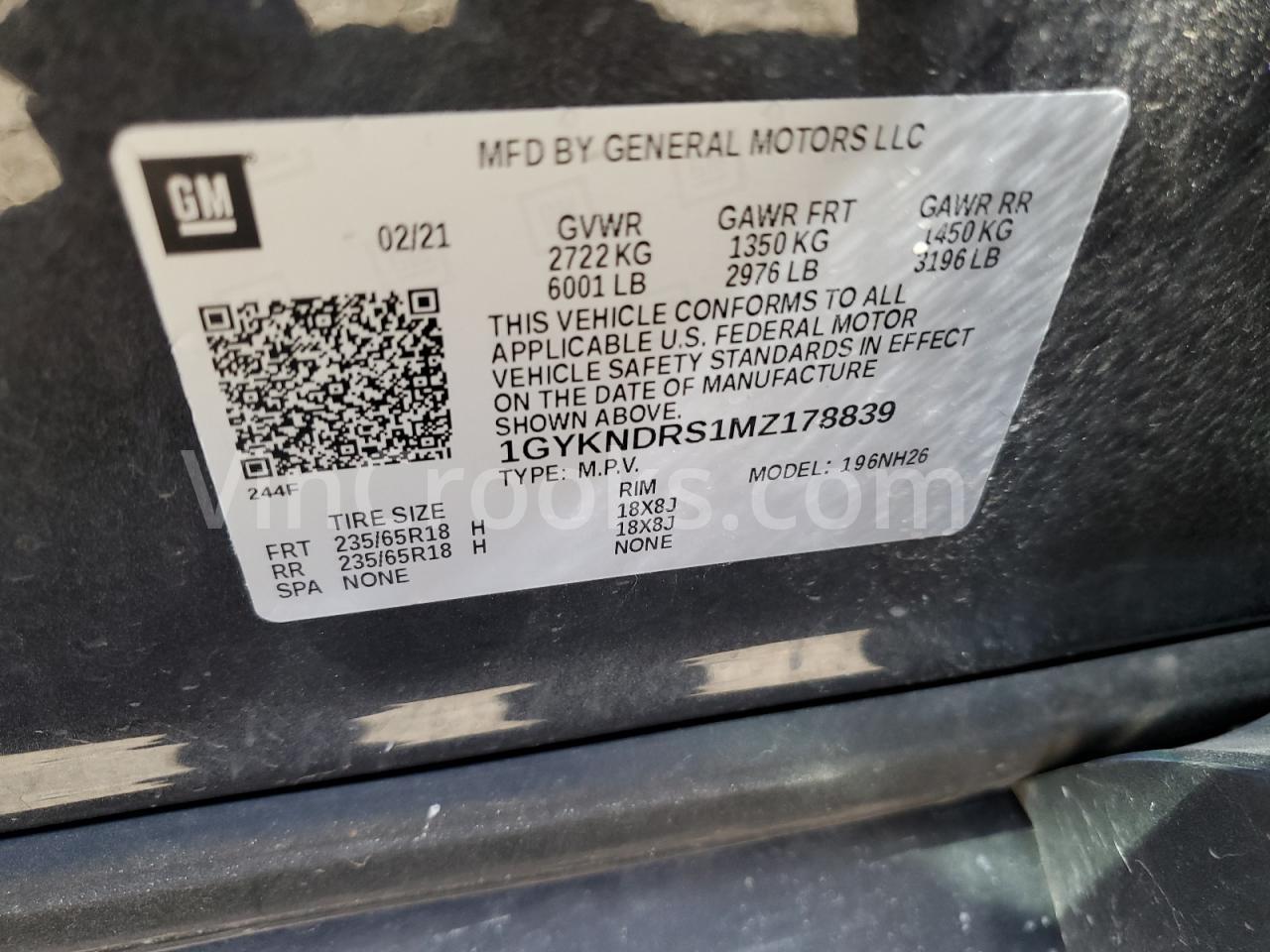 1GYKNDRS1MZ178839