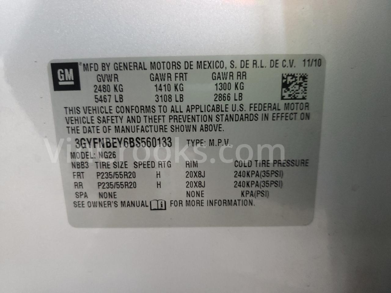 3GYFNBEY6BS560133