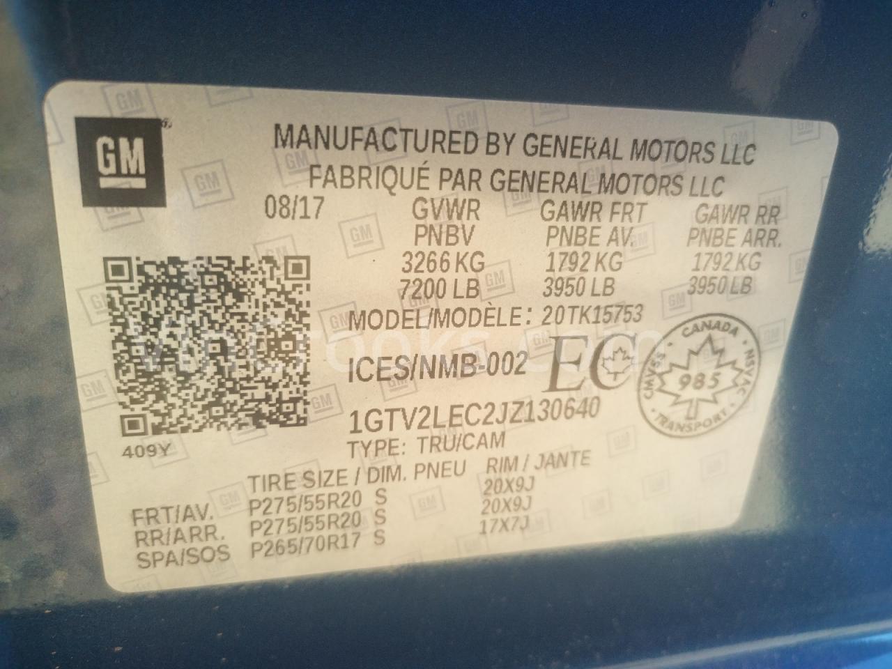 1GTV2LEC2JZ130640