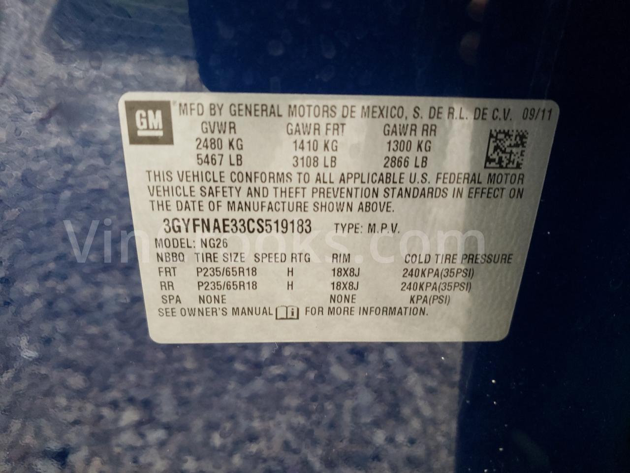 3GYFNAE33CS519183