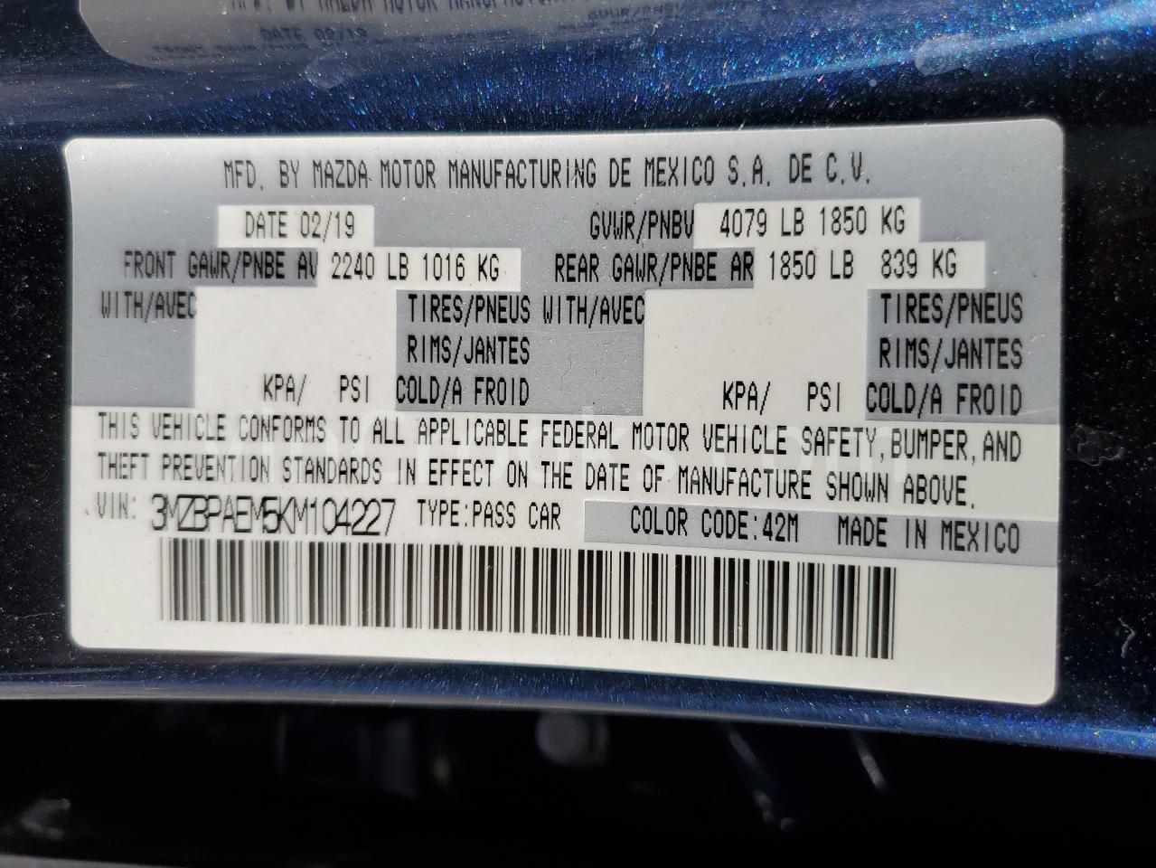 3MZBPAEM5KM104227