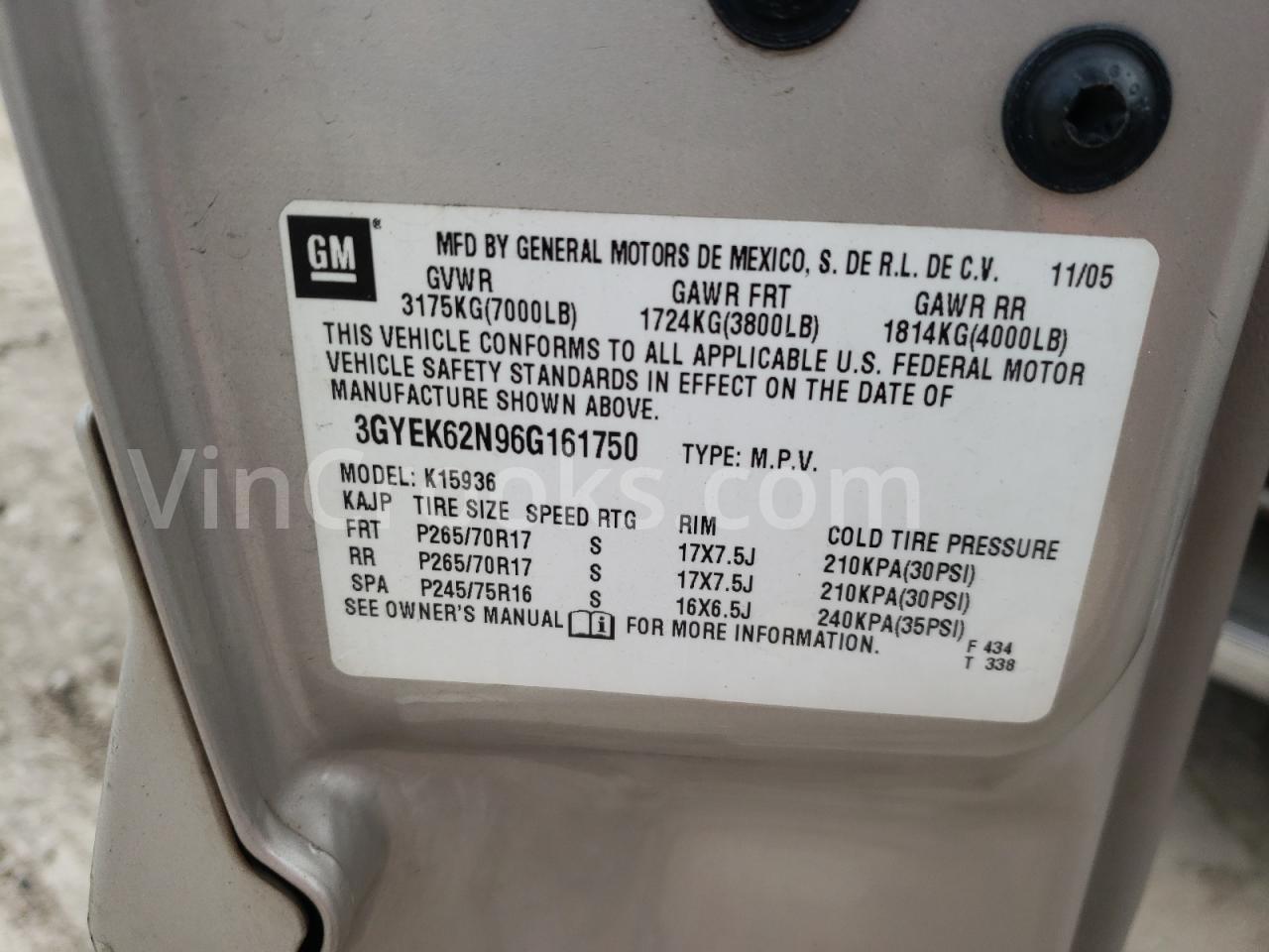 3GYEK62N96G161750