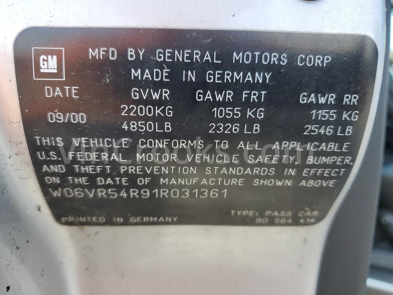W06VR54R91R031361
