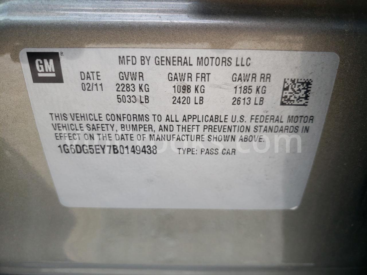 1G6DG5EY7B0149438