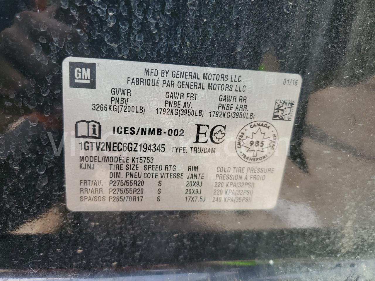 1GTV2NEC6GZ194345