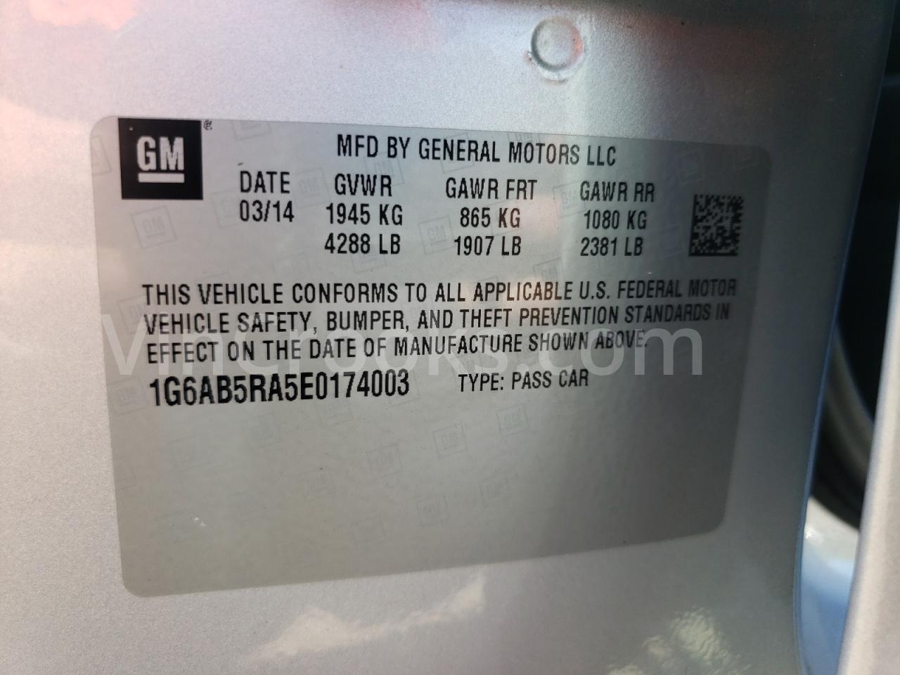 1G6AB5RA5E0174003