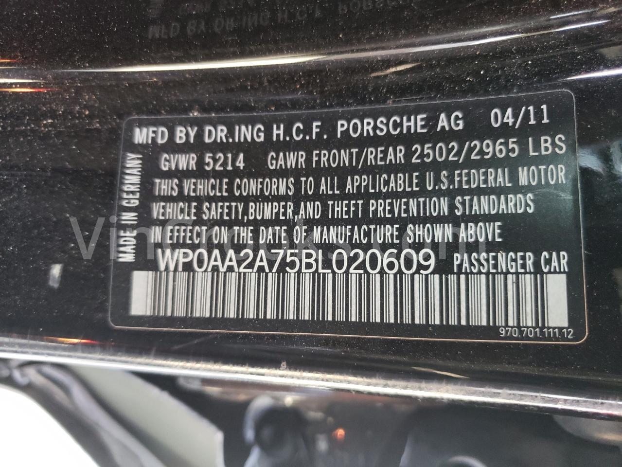 WP0AA2A75BL020609