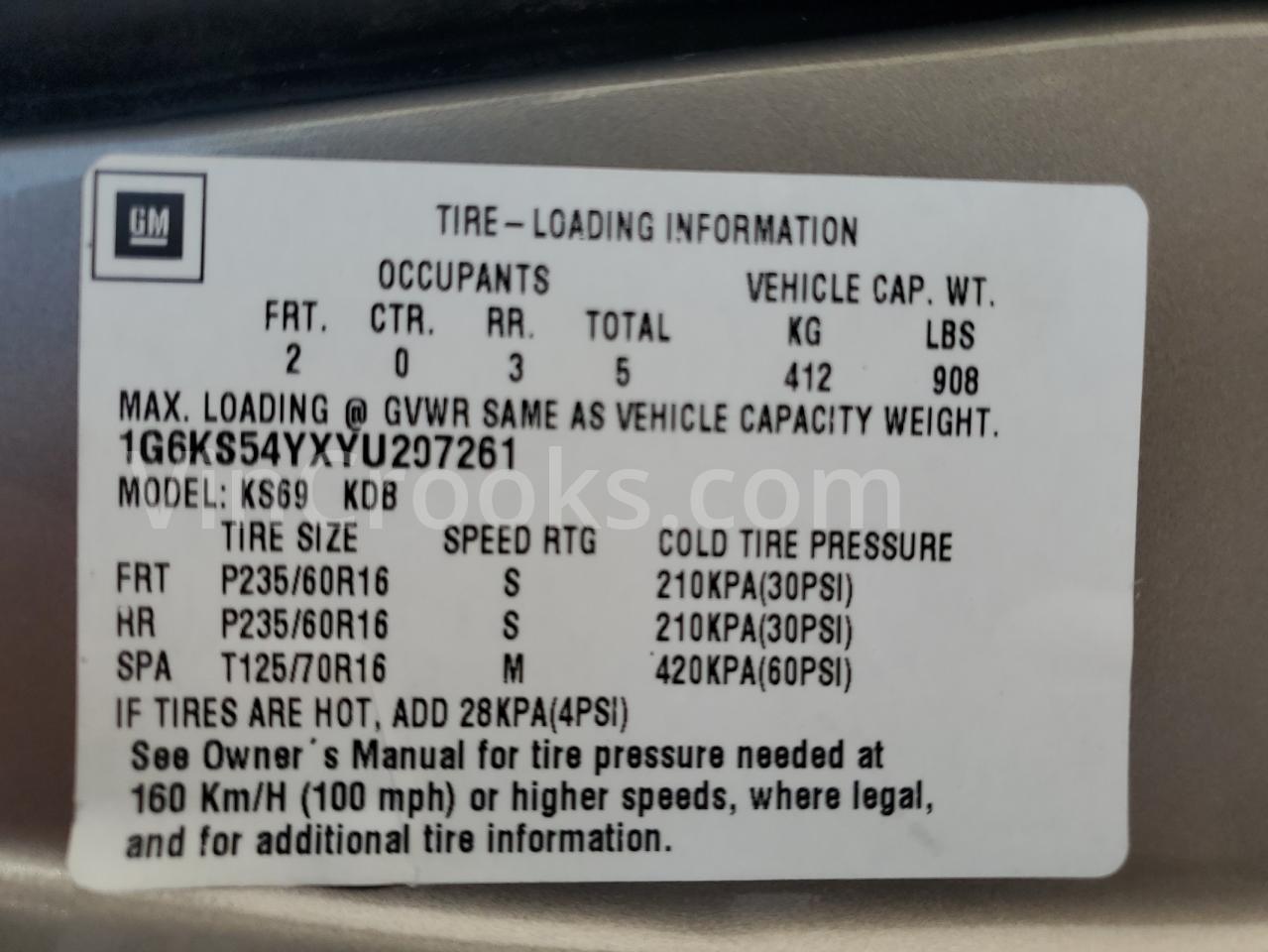 1G6KS54YXYU207261