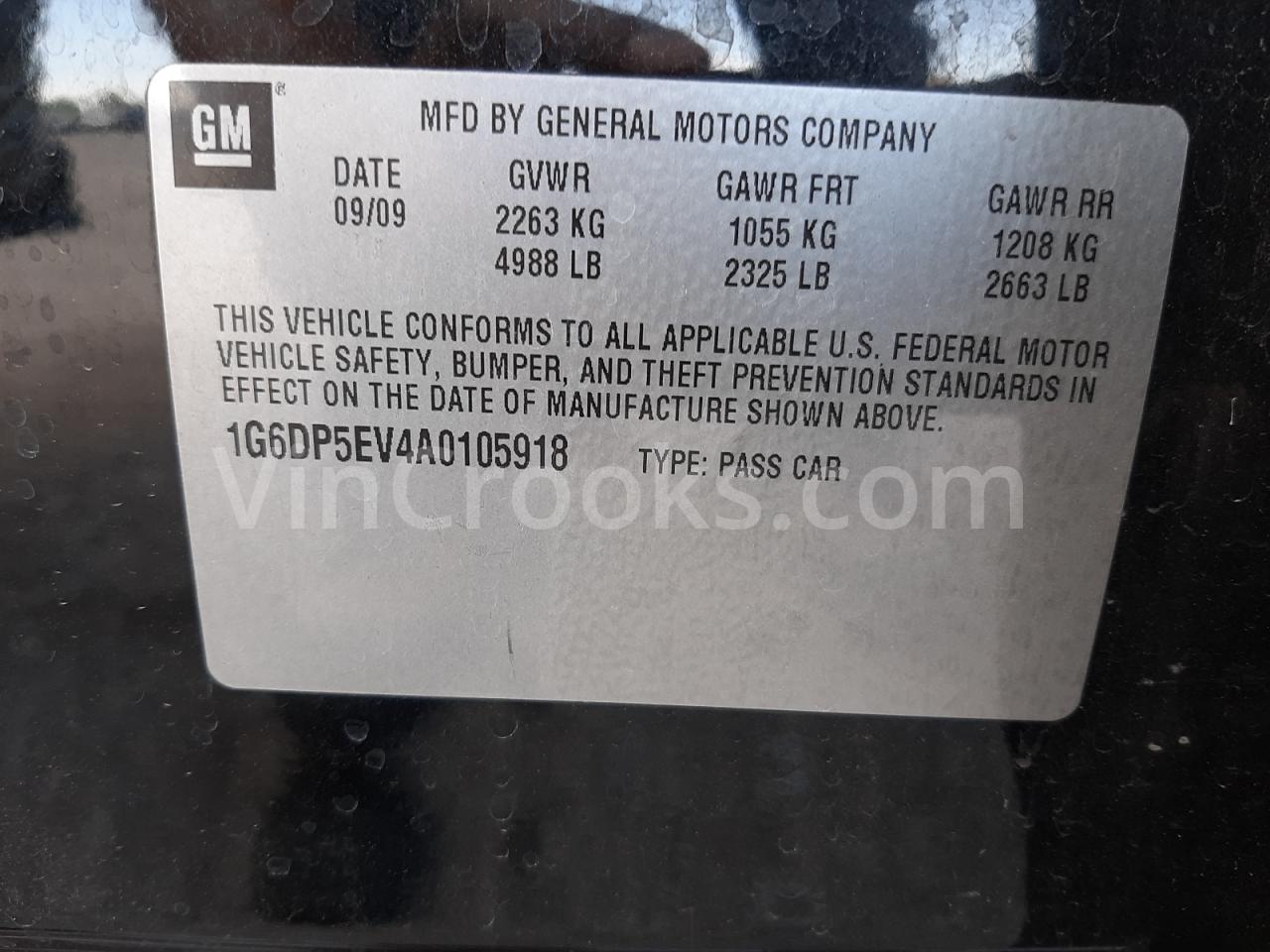 1G6DP5EV4A0105918