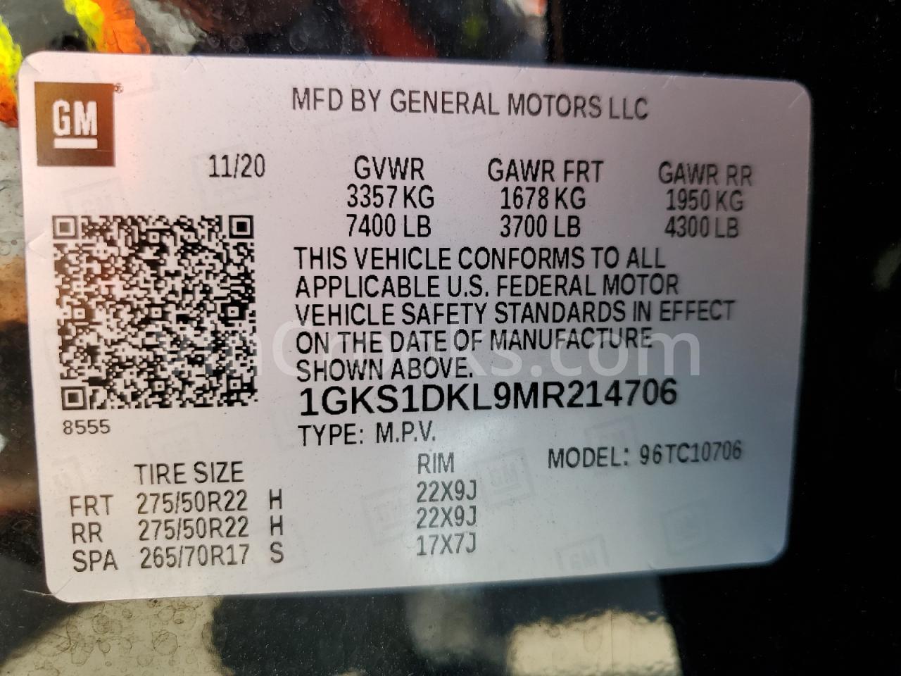 1GKS1DKL9MR214706