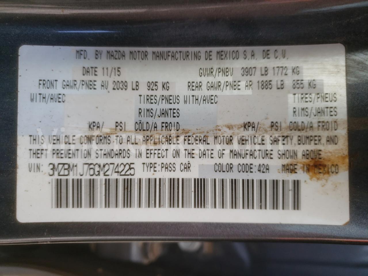 3MZBM1J76GM274225