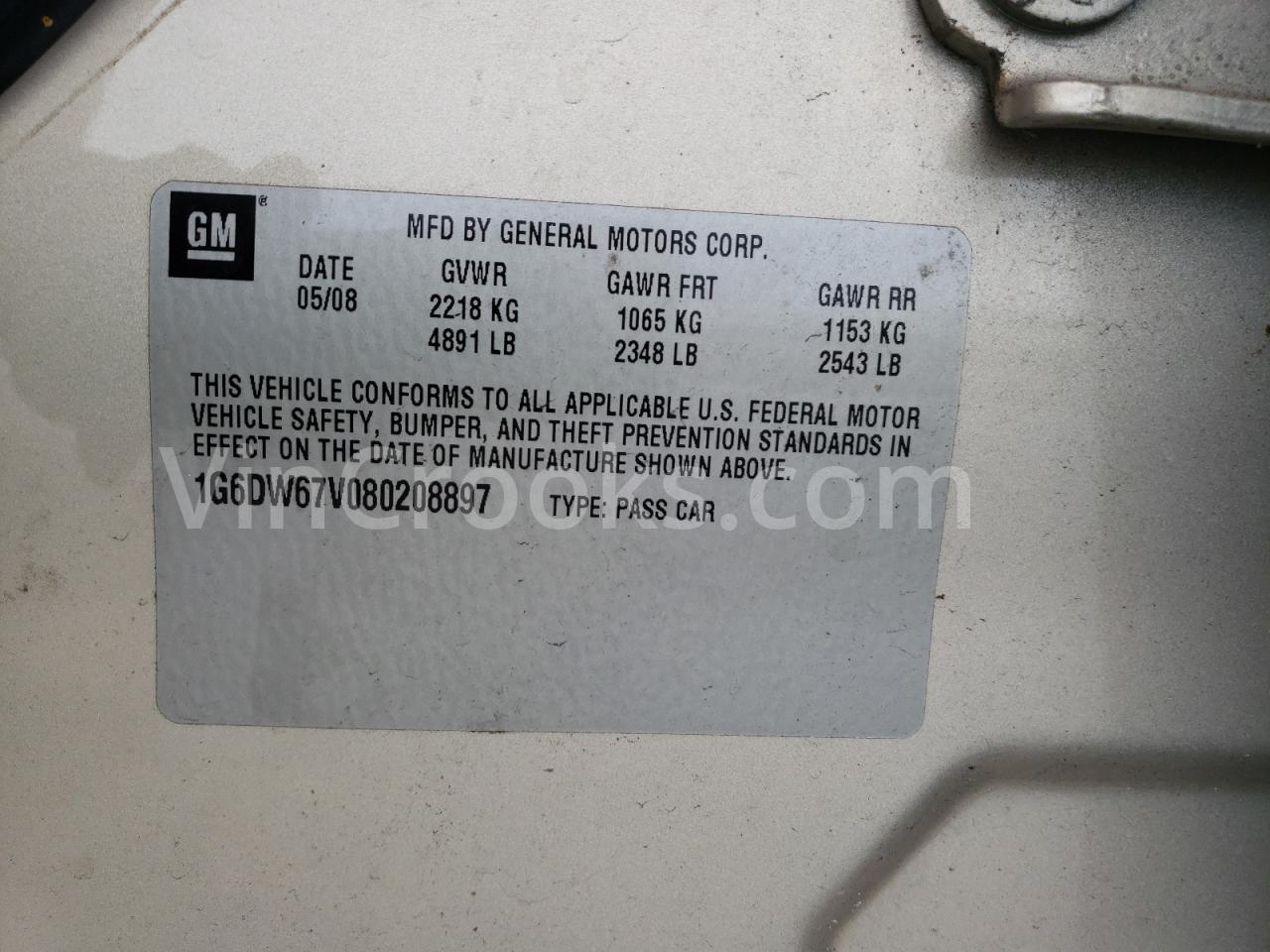 1G6DW67V080208897