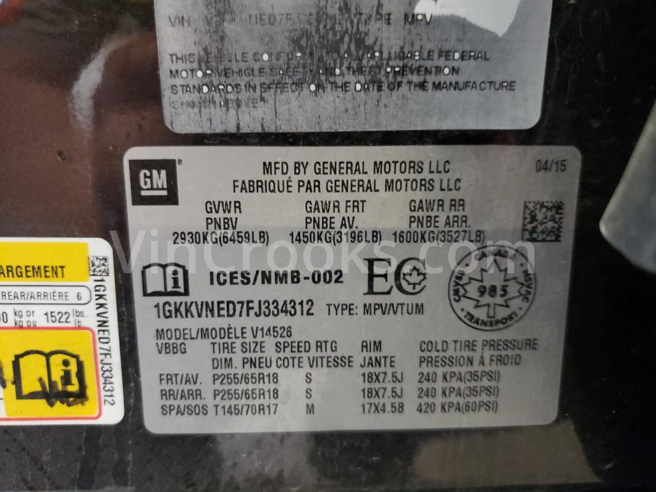 1GKKVNED7FJ334312